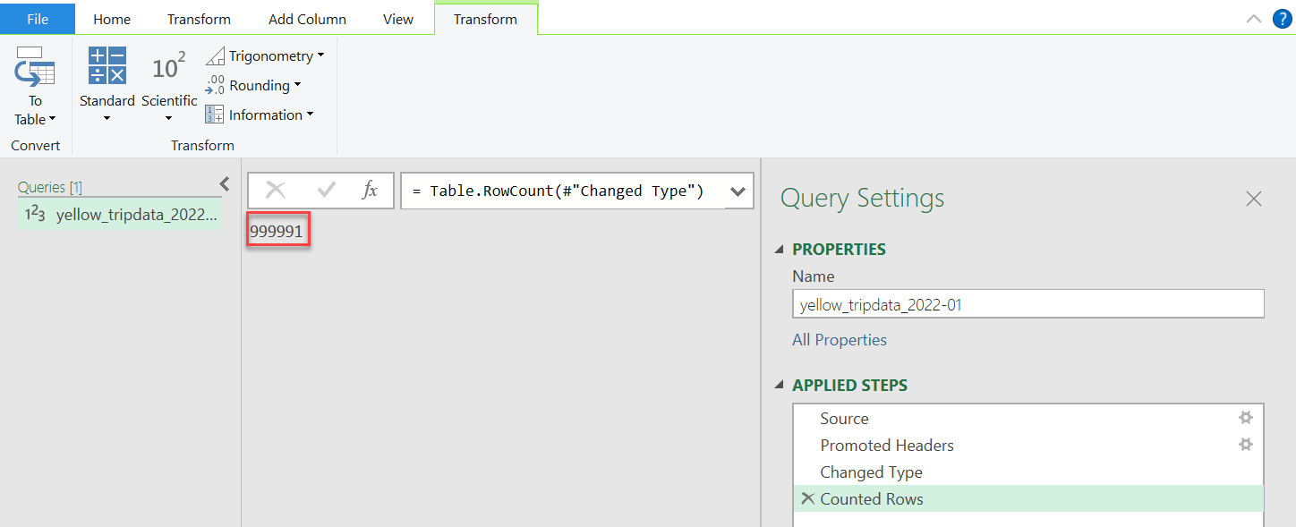 Power Query M Count Rows